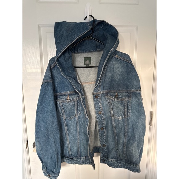 Wild Fable Blue Denim Jean Hooded Jacket Women's - Picture 1 of 4